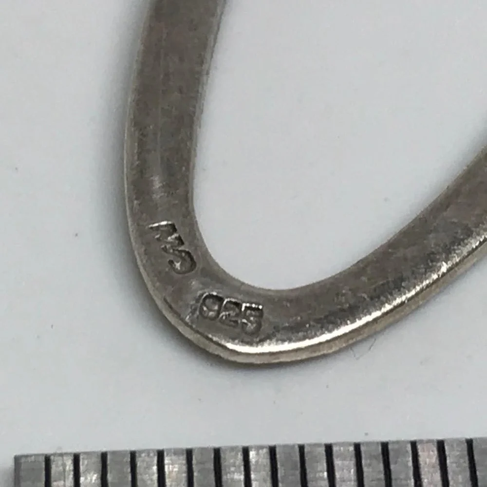Sterling Silver 925 Marcasite Oval Pendant‎ Vintage Style Elongated Drop